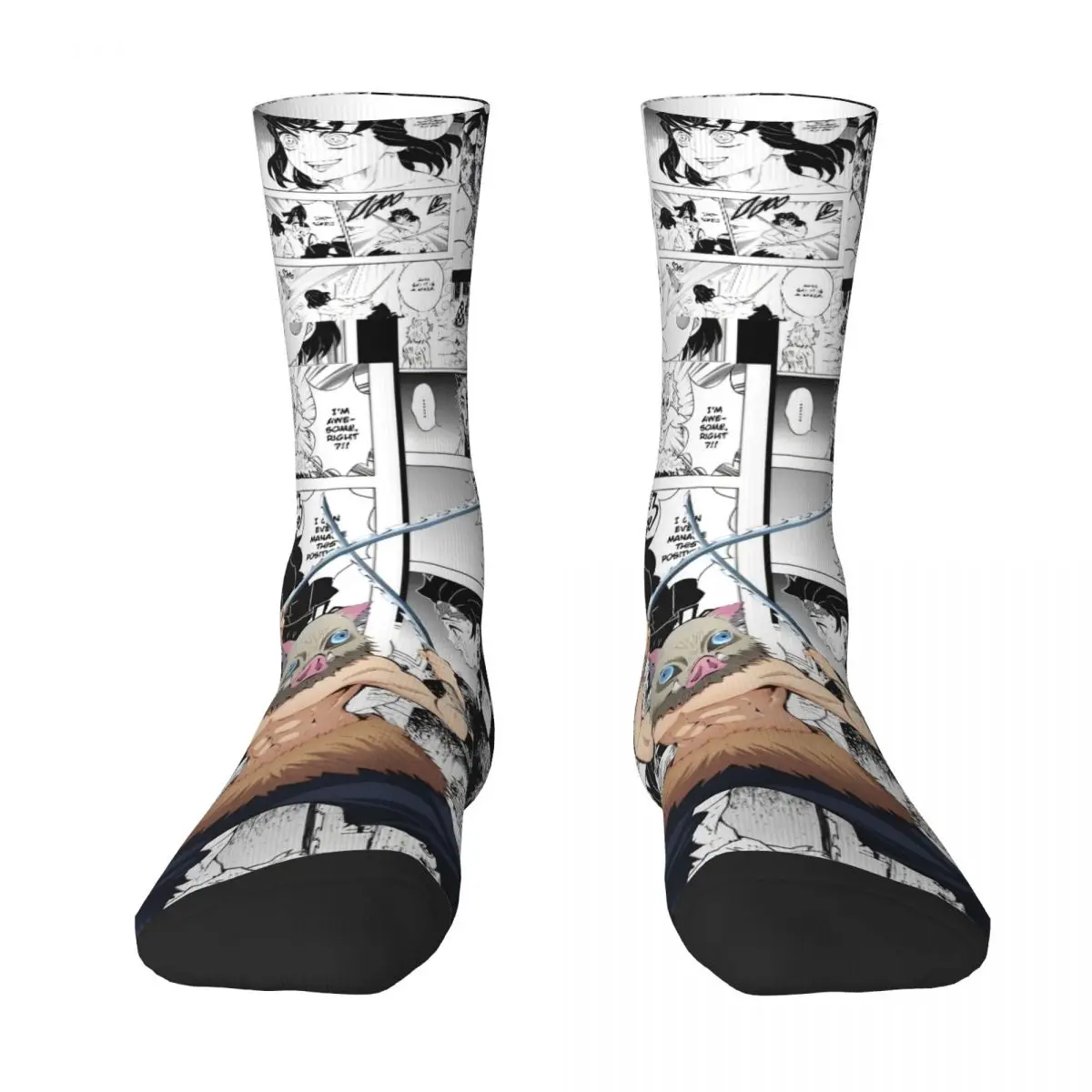 شيطان القاتل أنيمي الجوارب كامادو Nezuko جوارب غير رسمية للجنسين الرجال مريحة في الهواء الطلق جوارب رياضية الخريف مكافحة العرق الجوارب