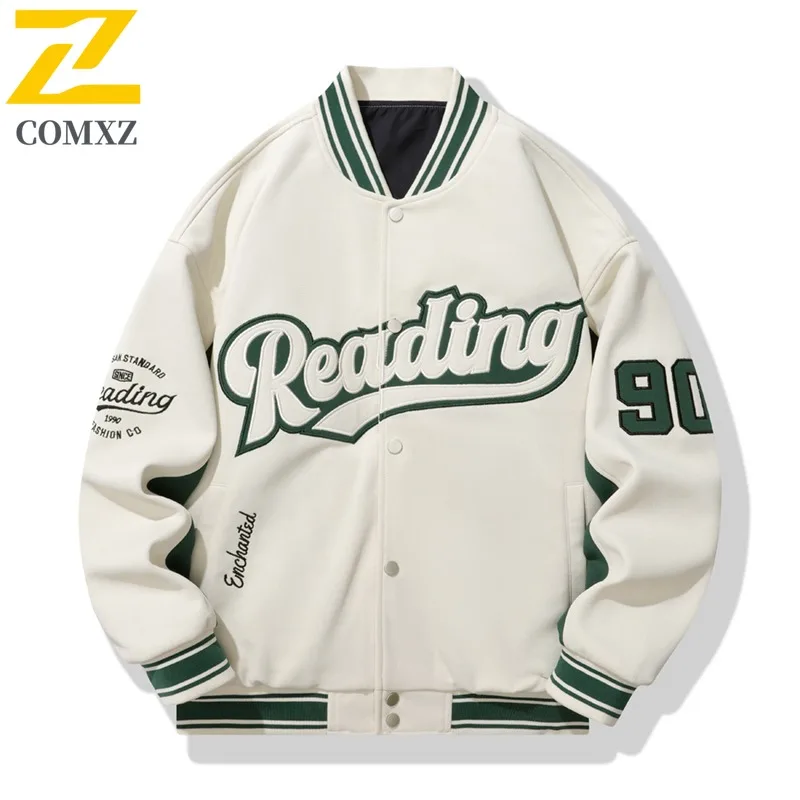 

COMXZ повседневная мужская куртка с классическим бейсбольным воротником, легкое пальто для езды на велосипеде на открытом воздухе, повседневный стиль, ветрозащитная осенняя одежда
