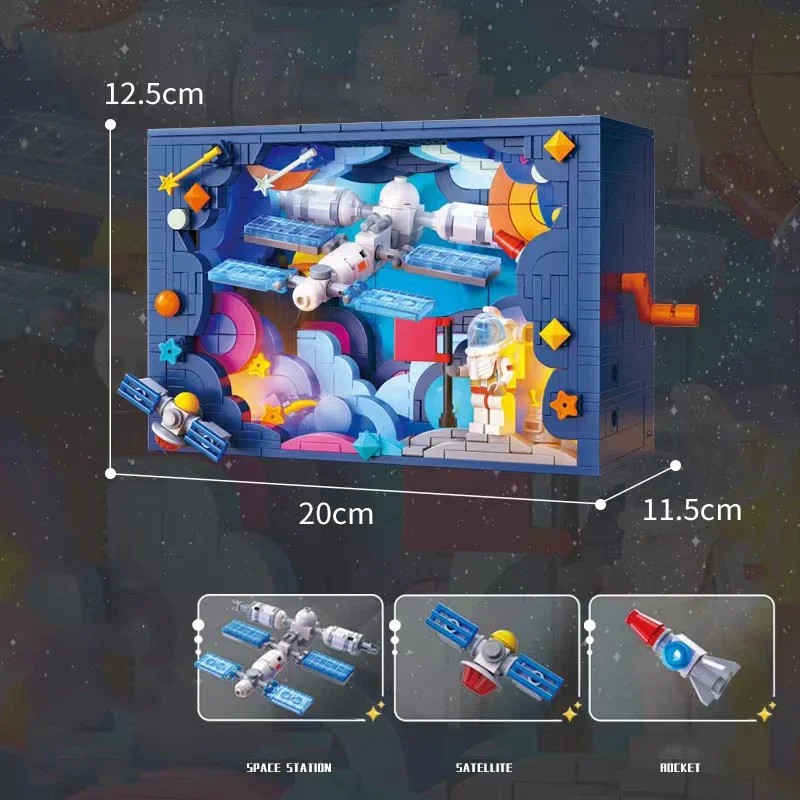 Nieuw Zonnestelsel Licht Aarde Maan Zon Bouwstenen Ruimtestation Bakstenen Wetenschappelijk Experiment Educatief Speelgoed Voor Kinderen Cadeau