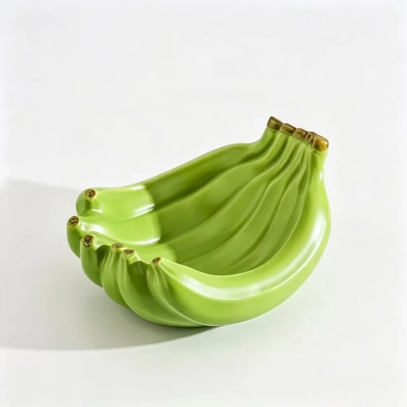 Creative Banana Shaped Fruit Plate Ceramic Snack Plate Dim Sum Bread Storage Plate