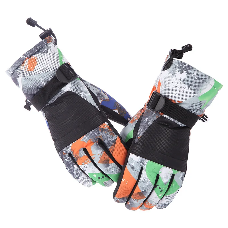 Guantes de esquí con pantalla táctil para hombre y mujer, manoplas cálidas a prueba de invierno, gruesas de forro polar, antideslizantes, impermeables, para montar en motocicleta, S3