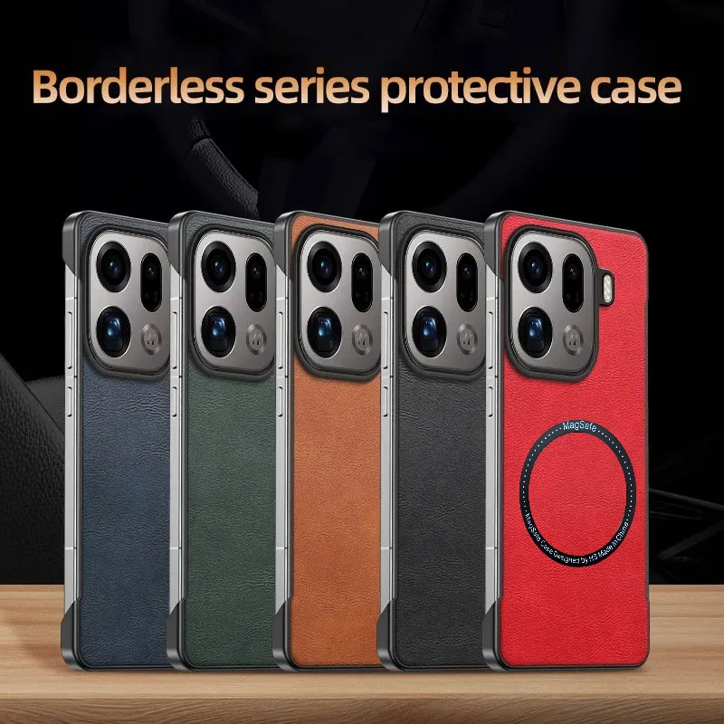 حافظة هاتف رفيعة للغاية من الجلد غير اللامع لهاتف OPPO Find X9 Pro X8 Ultra Plus للشحن اللاسلكي المغناطيسي غطاء مقاوم للصدمات #6