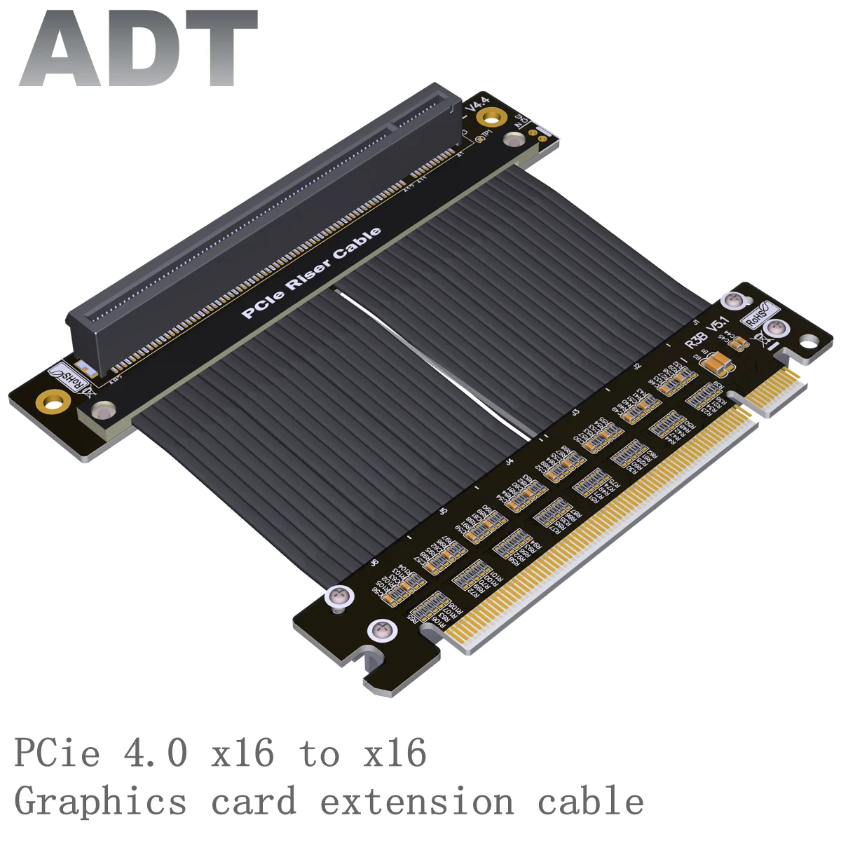 

Кабель-удлинитель ADT для видеокарты PCIE 4,0x16 ATX, графическая карта для компьютерного шасси, высокоскоростной гибкий кабель 90 градусов