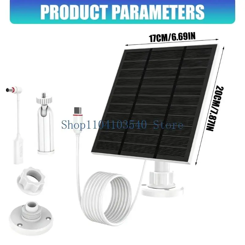 02DC Solar Charging for Camera Placement with Cable Outdoor Battery Supply
