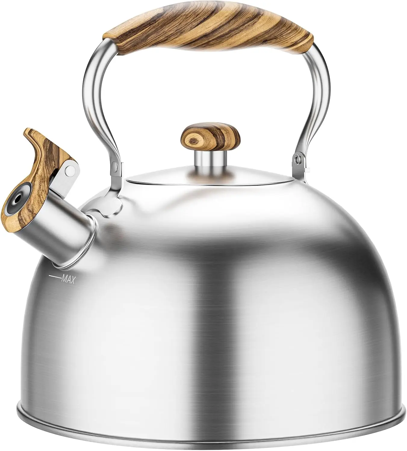 

Tea Kettles Stovetop, 2.6 Quart Whistling Tea Kettle for Stove Top, Food Grade Stainless Steel Teapot Tea Pot with Wood Pattern