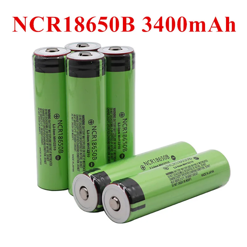 Ncr18650b Battery 3.7v 3400mah 18650 Lithium Rechargeable Battery for Pansonic Flashlight Batteries,small Fans + Wies Bateria