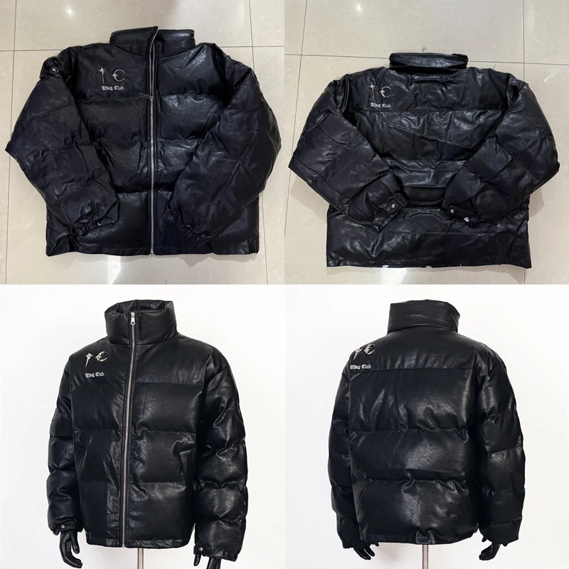 

Зимняя теплая клубная куртка с хлопковой подкладкой, металлический логотип со звездой и луной, украшение в японском стиле Sukuhara, пальто на молнии THUG CLUB