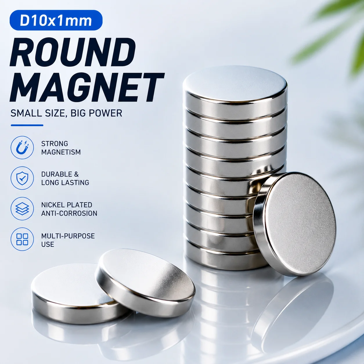 20/50pcs Ultra-Thin Disc Magnets Set 10x1mm & 2x1mm Master Scale for Micro-Precision & Wide-Area Coverage DIY Models