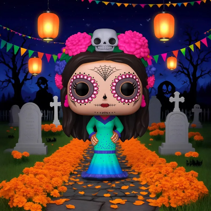 

Подлинное издание FUNKO POP 《День мертвых Барби и Кен)》Аниме Экшн Настольное украшение Орнамент Модель Игрушки Коллекционная модель