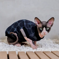 Sphynx Cat Clothes Winter Warm Pet Cat Jumpsuit Hoodies Cute Soft Cotton Kitten Cat Pajamas Costumes For Sphinx Devon Rex Cats