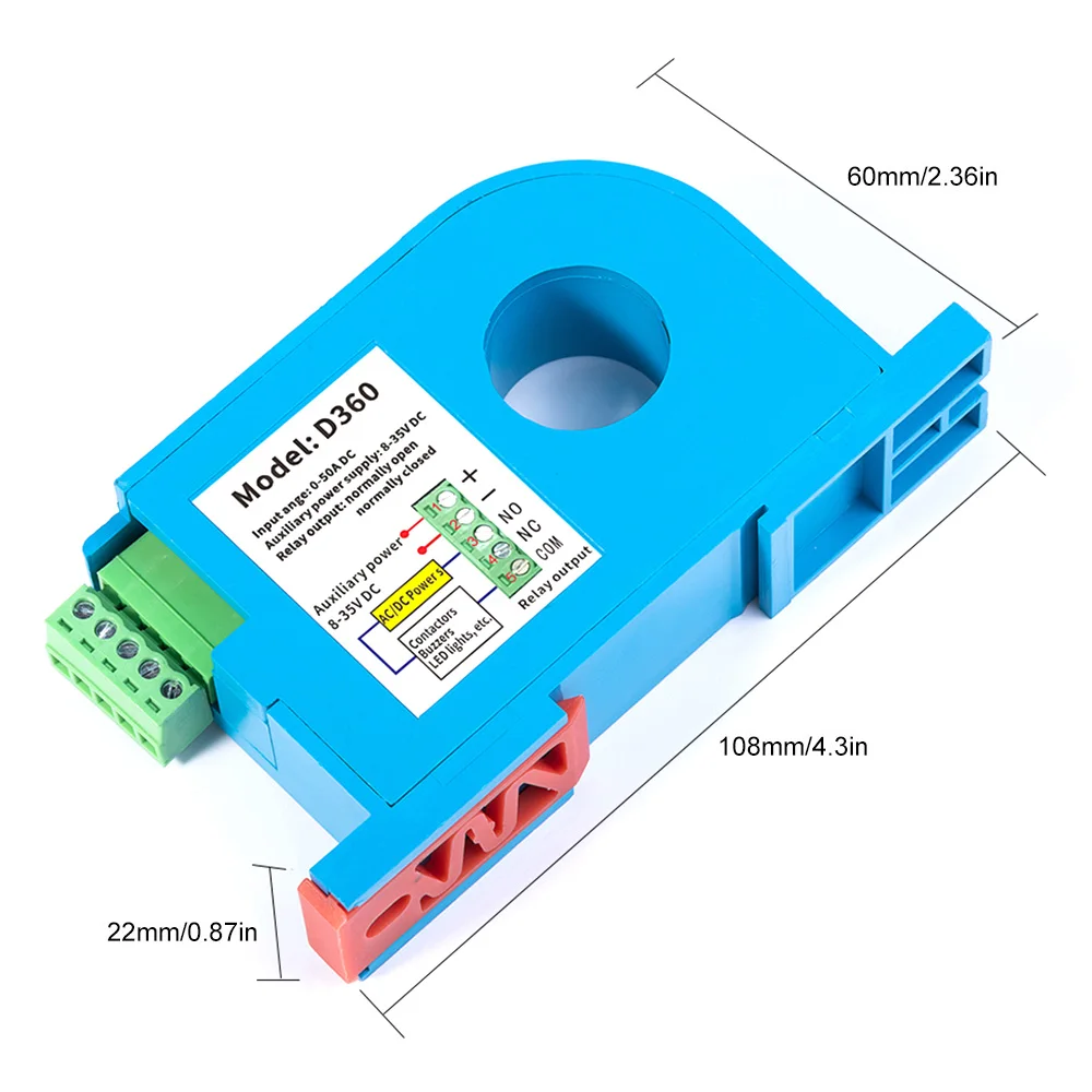 Embedded DC Current Sensing Switch Mutual Inductance Module Overload Protection Linkage Control Hall Sensor D360-50A D366-300A