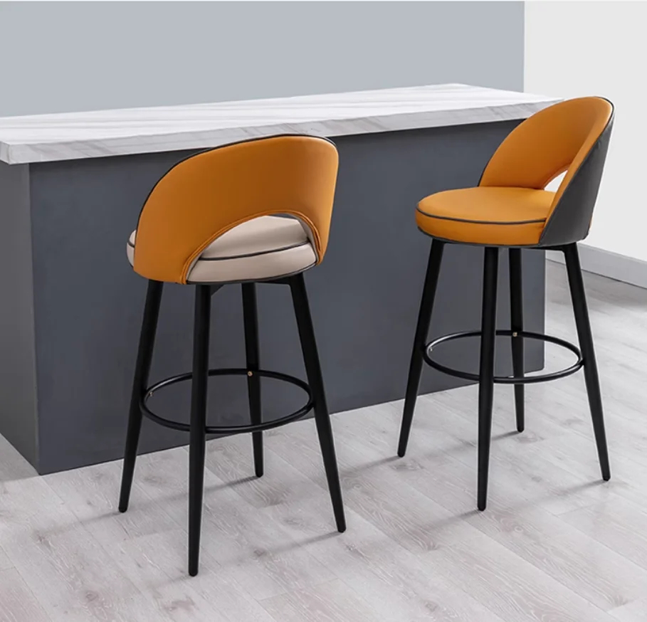 

Modern Household High Bar Chair Rotatable Bar Stool Adjustable High Stool for Dining and Home Bar