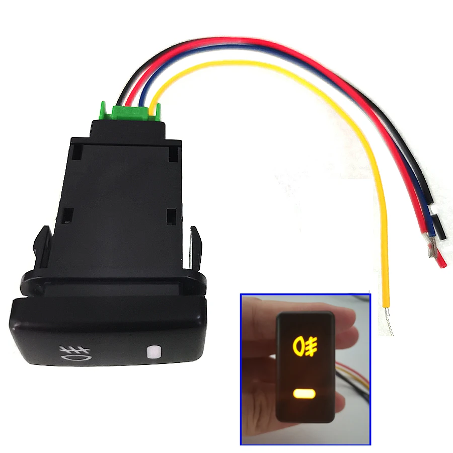 Interruptor de luz de nevoeiro para Toyota Highlander, Tacoma, Land Cruiser, 100, Hilux, Prius, 4Runner, controle Tundra, ON, OFF LED laranja, 5 pinos, novo