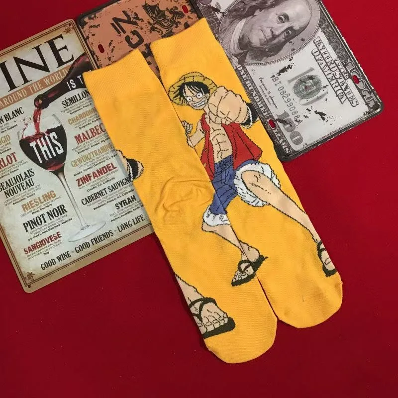 One Piece Monkey·D·Luffy Roronoa Zoro Portgas·D· Ace Cartoon Cute Socks Teenagers Comfortable Breathable Sports Mid-calf Socks view 3