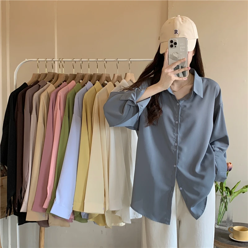 

Loose Korean Sle Women's Long Sve irt Jaet Spring 2025 Chic Versatile Lazy Sle Outerwear Casual Commute Faion