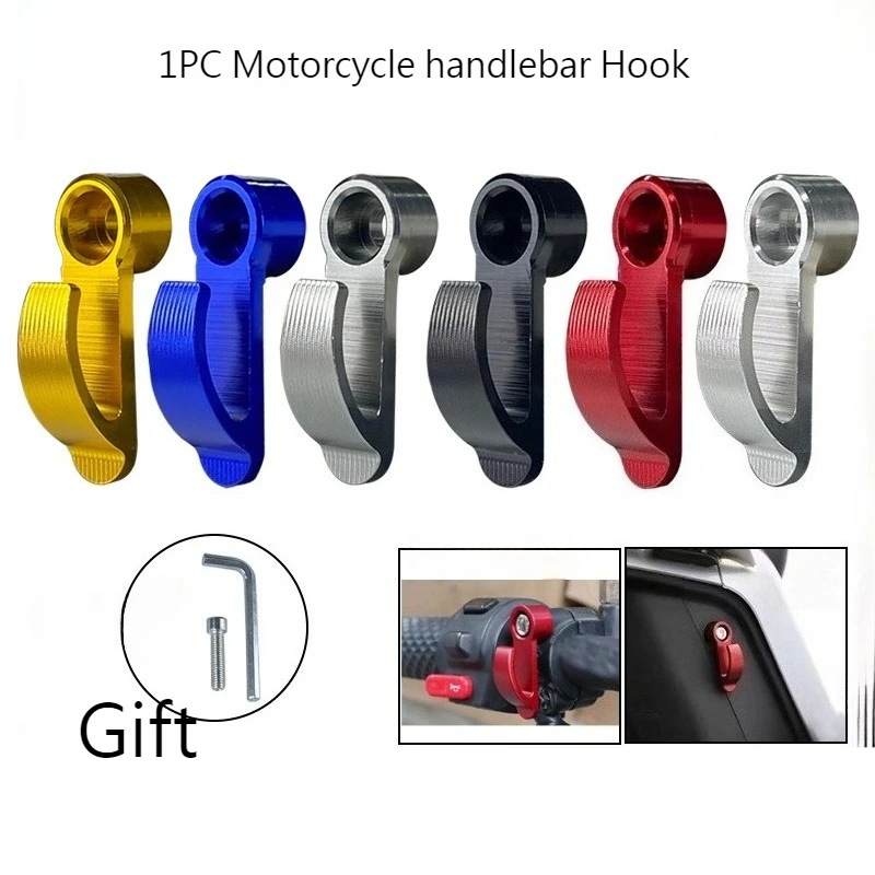 Universal Motorcycle Hook Aluminum Alloy Helmet Hooks Single Hole Hook for Cross Bike Side Storage Hook for Scooter