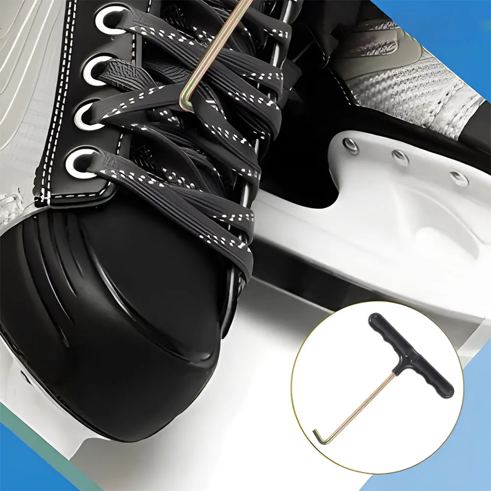 

6 Pcs Shoes Shoelace Tightener Hockey Puller Tie Rod Portable Tighteners Cord Black for Skates