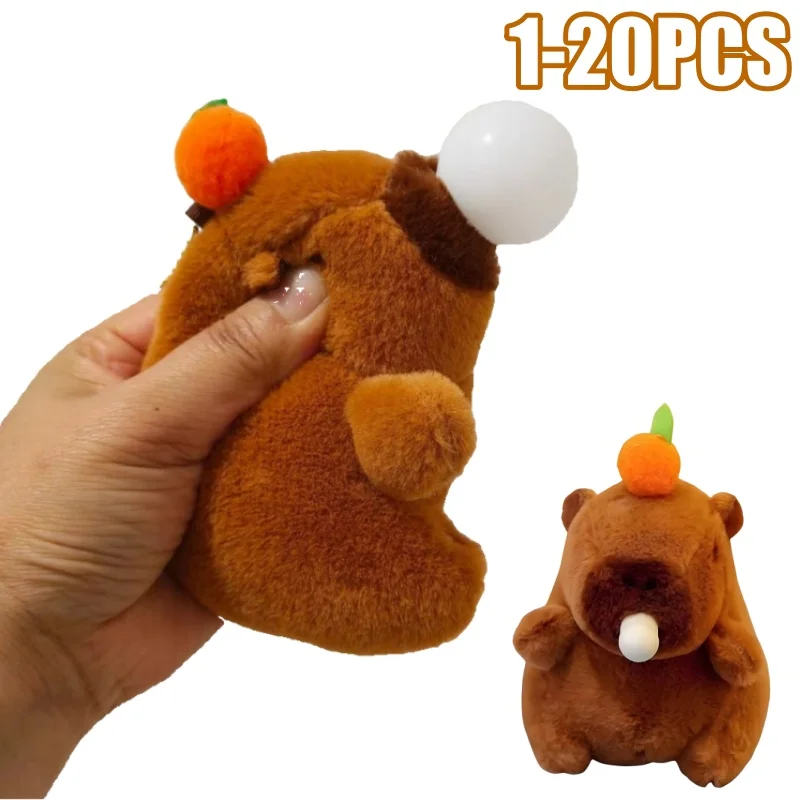 

Cute Stuffed Animals Plush Capybara Keychain 12cm Cartoon Simulation Capybara Pendant Snot-Pulling Cute School Bag Pendant