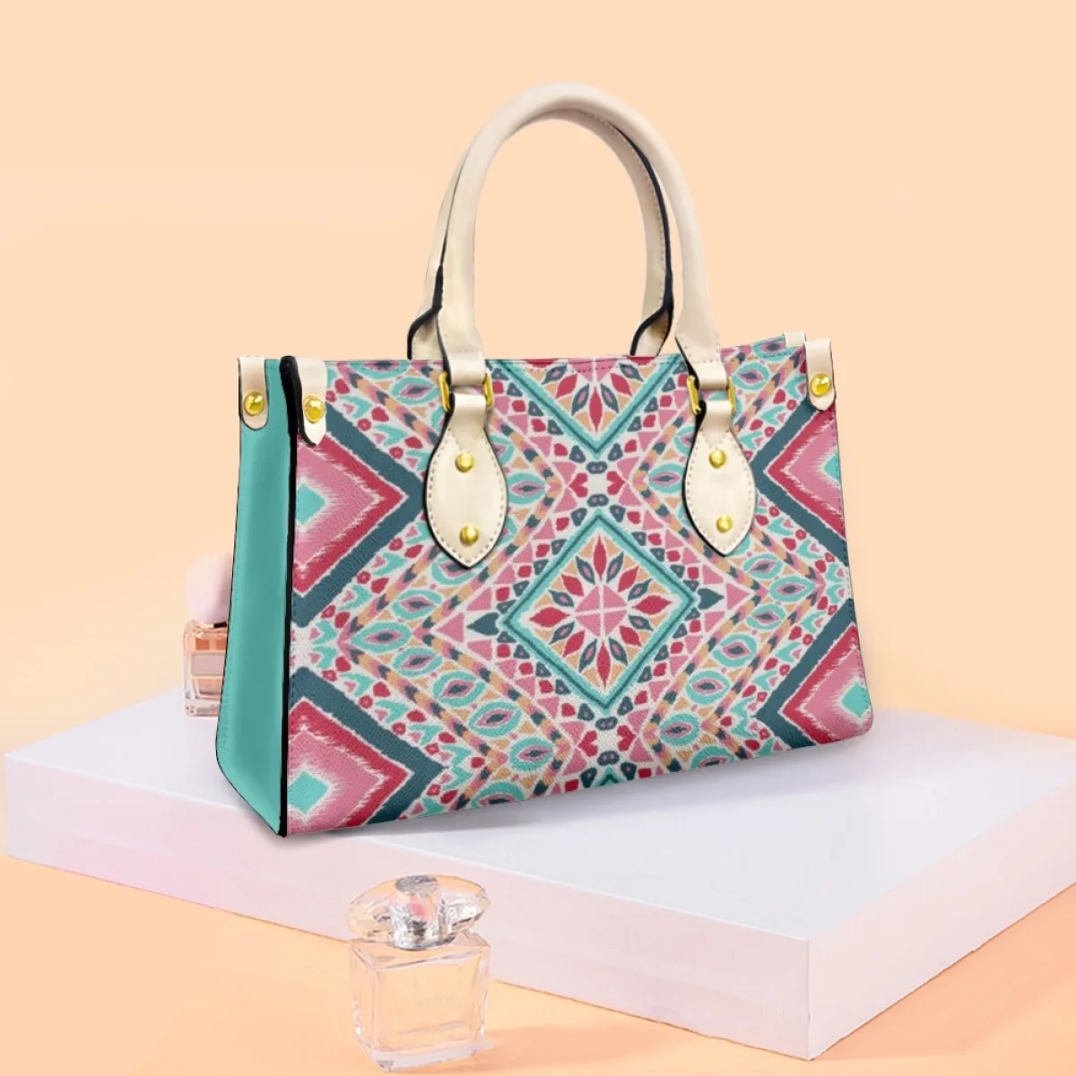 FORUDESIGNS Collision Color Style Design Ladies PU Bags Vintage Aztec Tribal Women's Handbags Noble Fashion Female Hand Bag