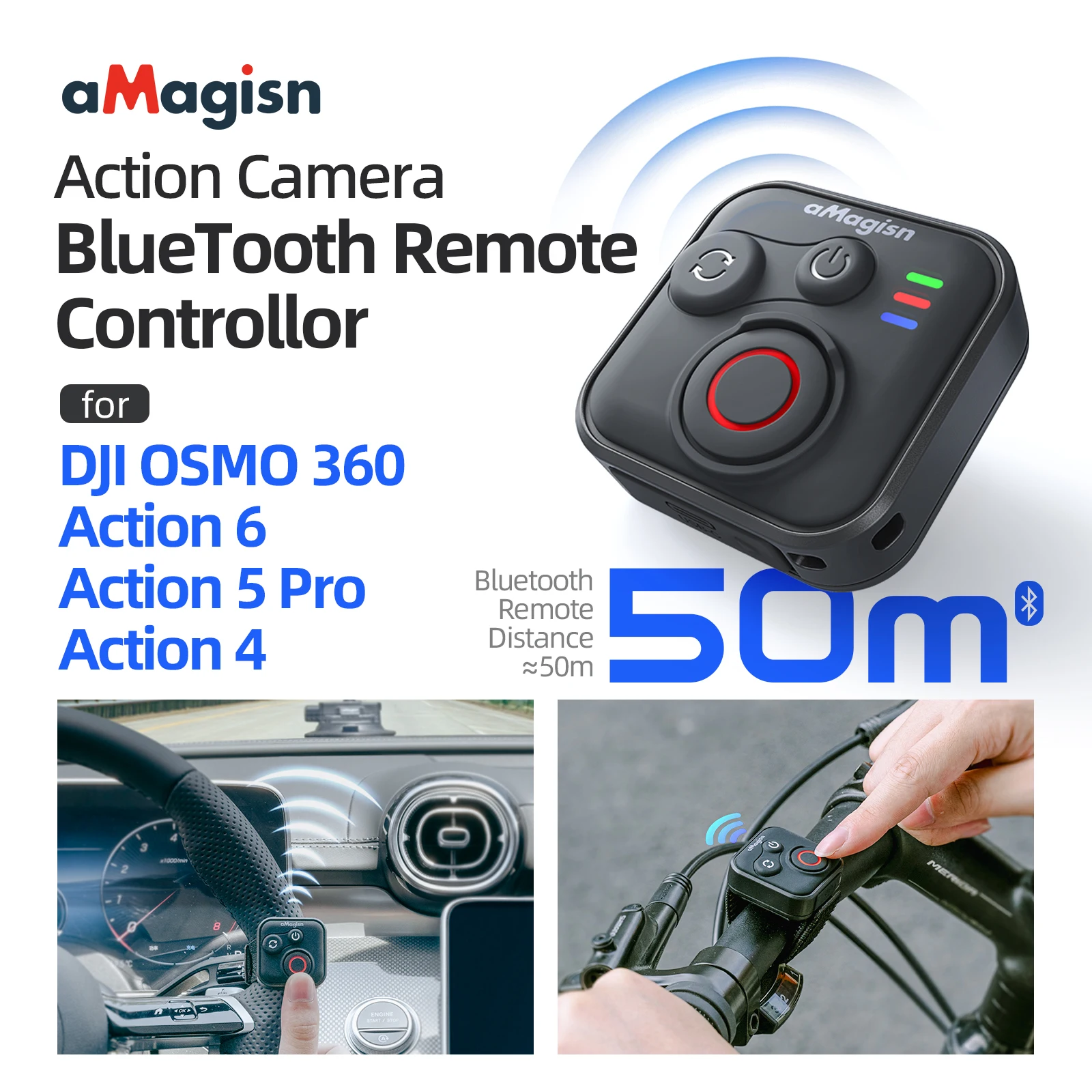 �y�Z�[�����zBluetooth �����R�� DJI �A�N�V���� Osmo360/Action6/5 Pro/4 �X�|�[�c�J�����p���X�g�X�g���b�v�A�N�Z�T���[�t��