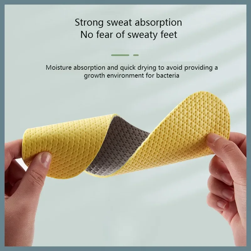 1 Pair Sports Insoles Arch Support Foot Insole Breathable Sweat-absorbing Pads Inserts Ultra-thin Soft-soled Shoe Cushion Latex