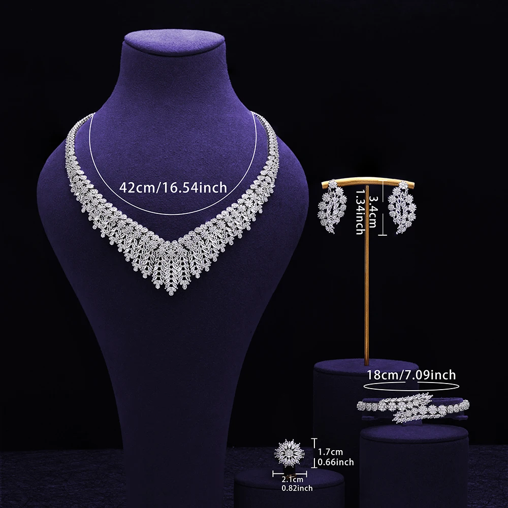 Hotsale African 4pcs Bridal Jewelry Sets New Fashion Dubai Jewelry Set For Women Wedding Party Accessories Design