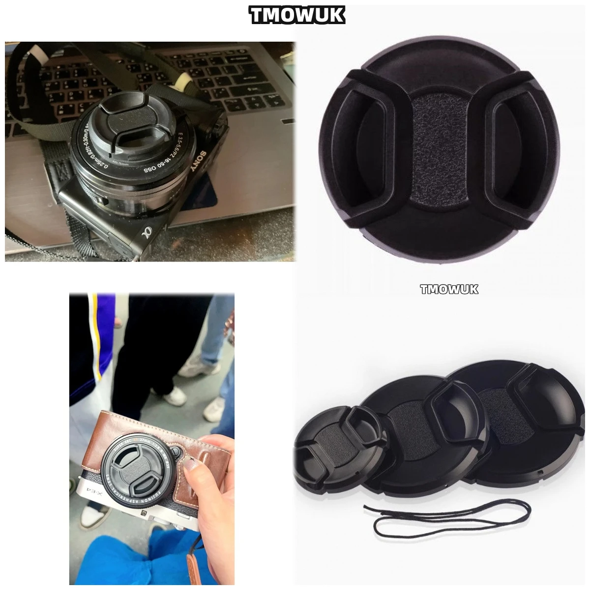 

For Canon EOS R10 R30 50D 70D 700D M200 Rebel T6 550D Camera Lens Cap Protective Cover Center Pinch Snap-on 49mm 52 55 58 62 67