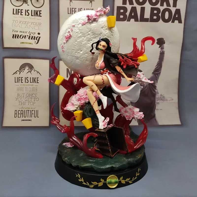 31cm LED light Anime Demon Slayer Kamado Nezuko Action Figure PVC Collection model home decoration decor birthday christmas gift - Image 5