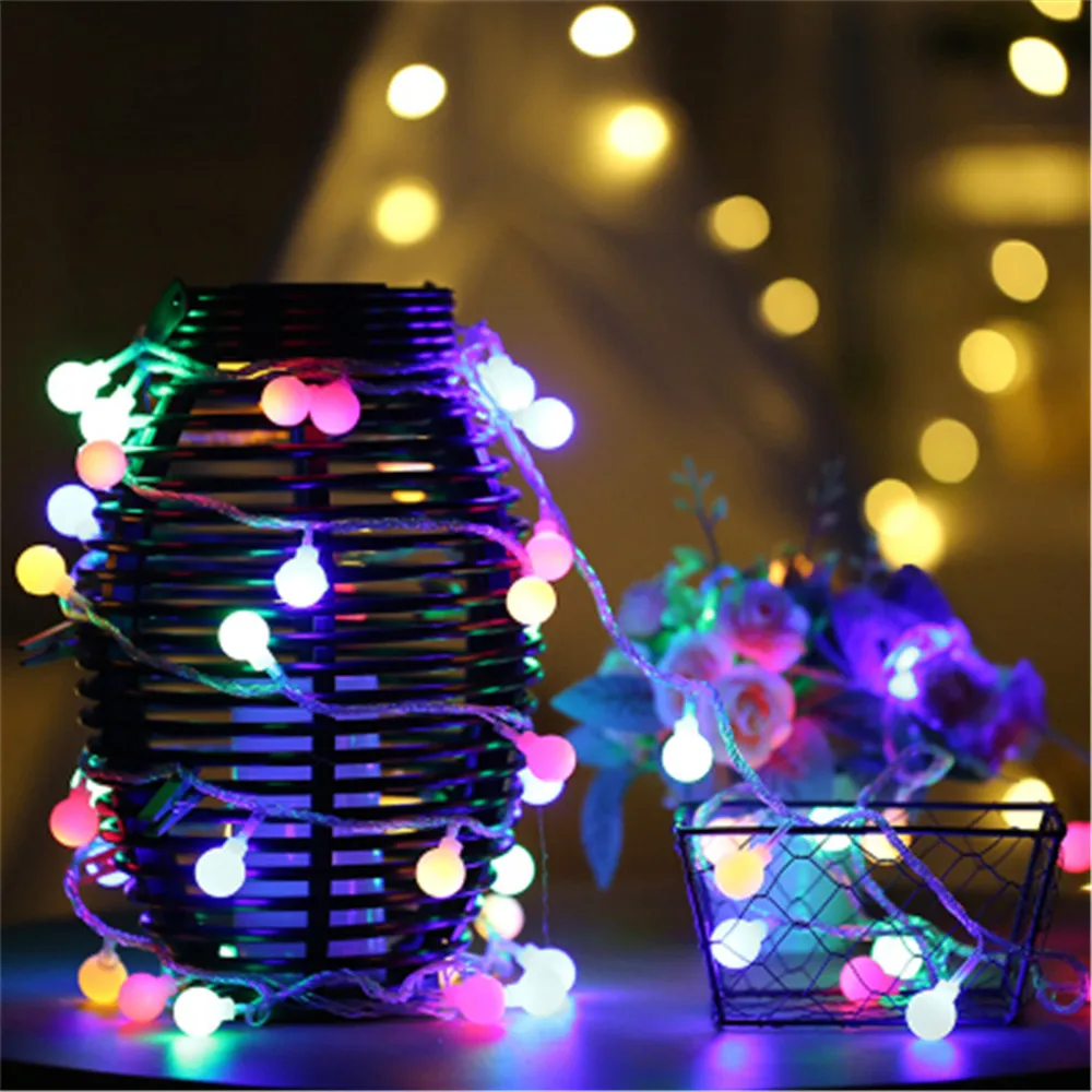 USB/Battery Power LED Ball Garland Lights Waterproof Outdoor Lamp Christmas Holiday Wedding Party Fairy String Lights Decoration