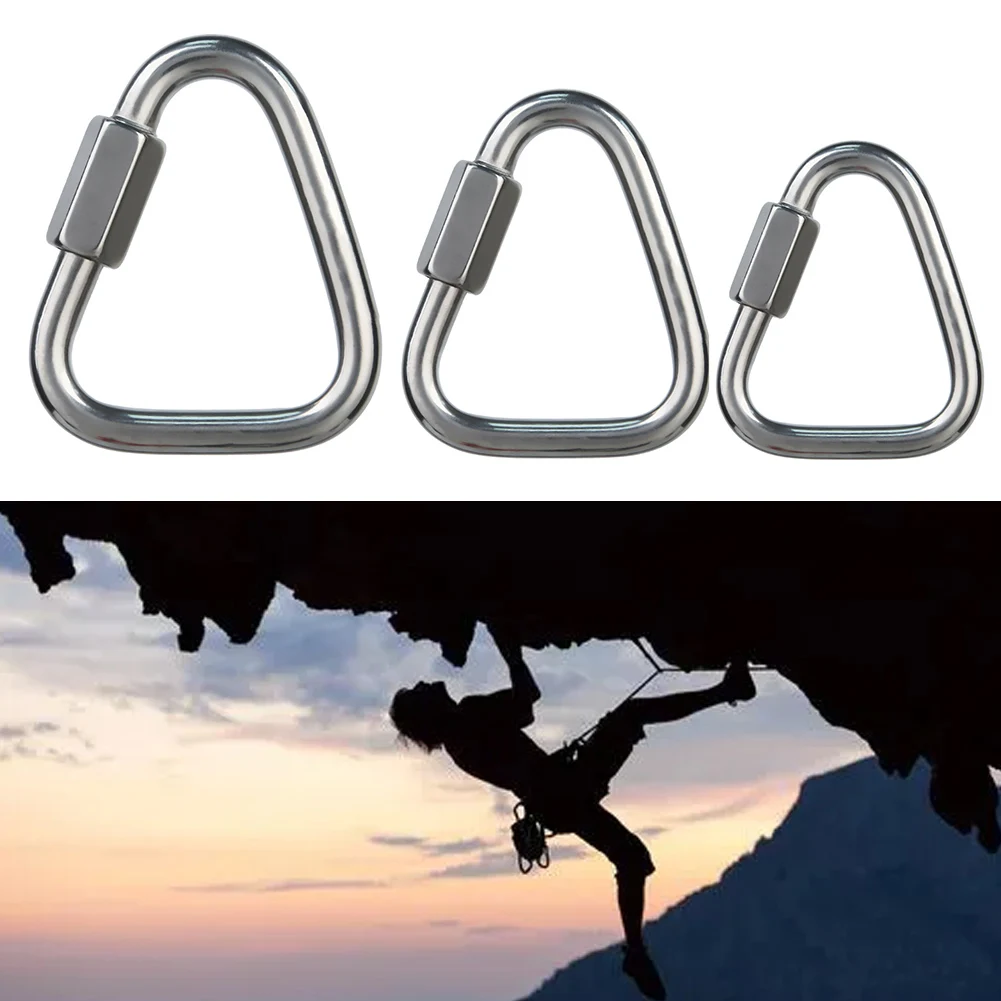 Brand New Triangle Carabiner Buckle Connection Lock Fast Hook Parts Replacement Safety Stainless Steel Accessories