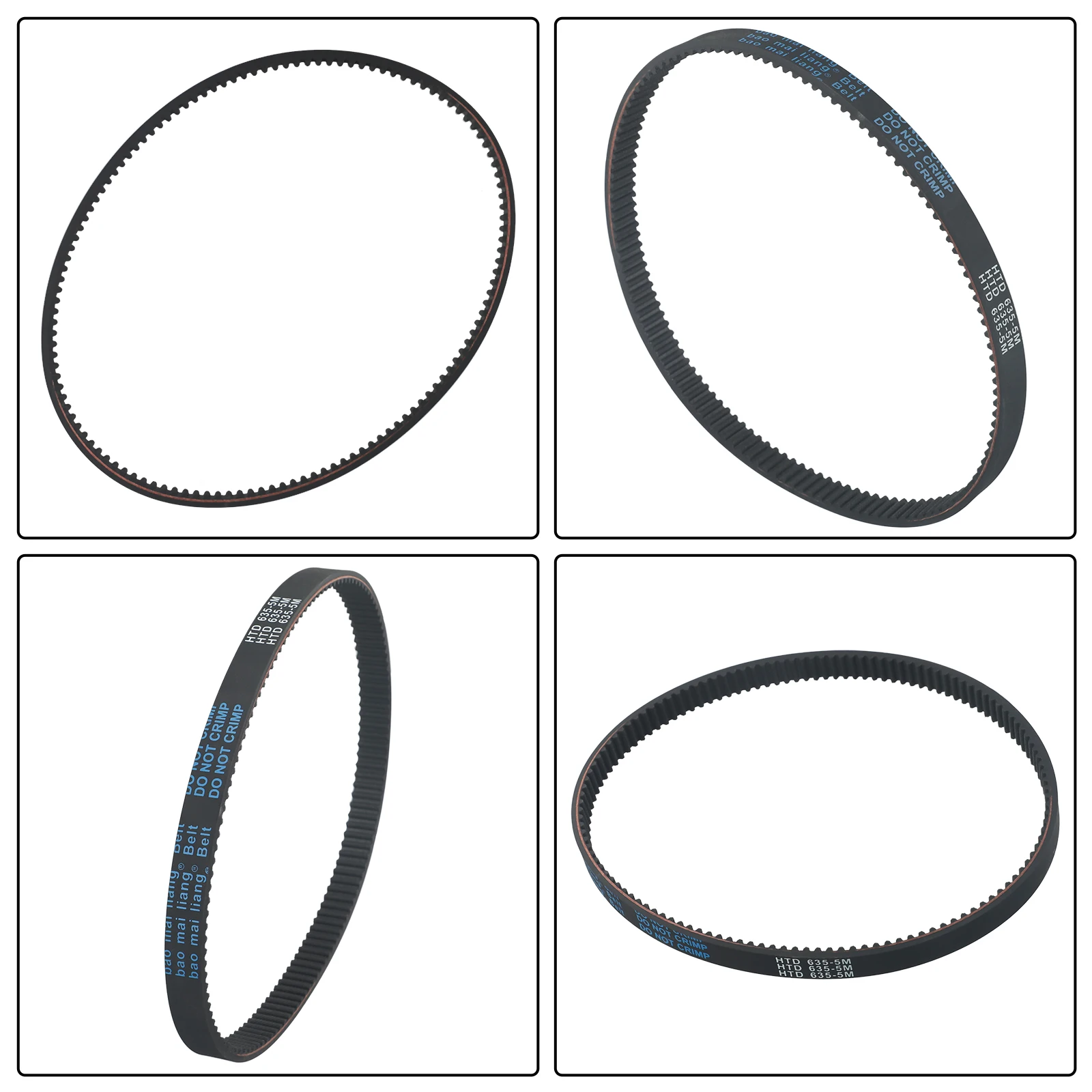 For Electric Scooter Timing Belt Black+Blue Electric Scooter HTD New Silicone Synchronous Belts Timing Belt 10 Inch