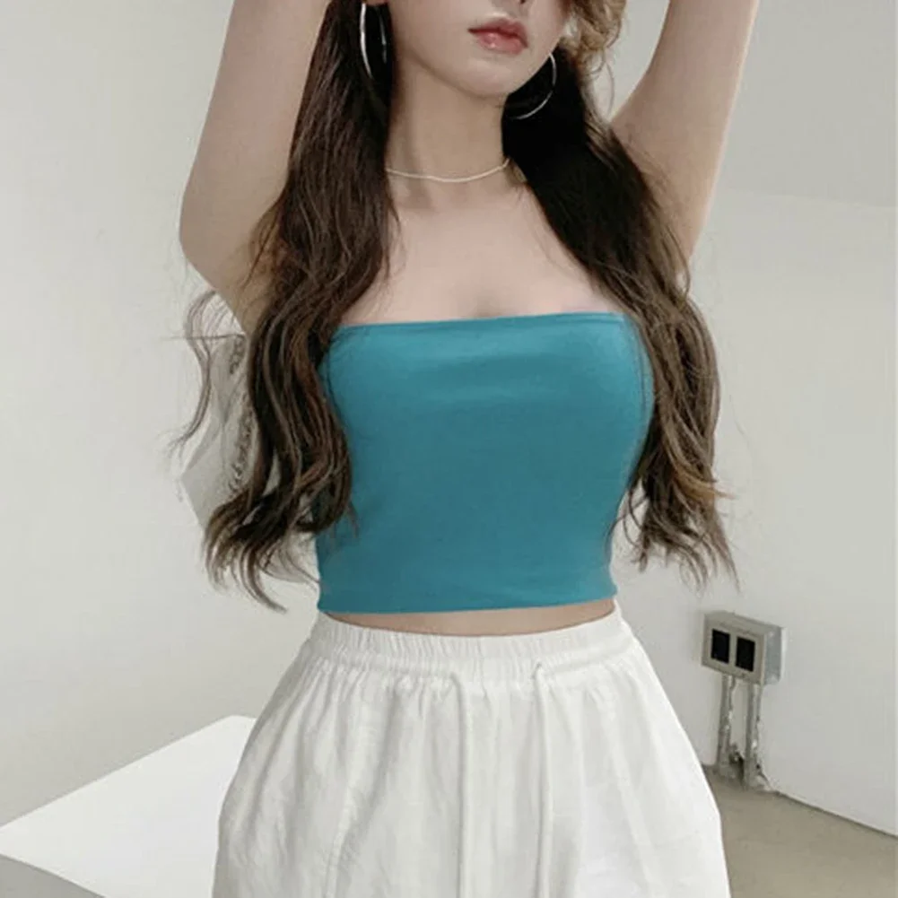 

For Daily Use Casual Summer Wear Small Sling Vest Beach Holiday Black Slight Stretch Fabric Solid Color Pattern