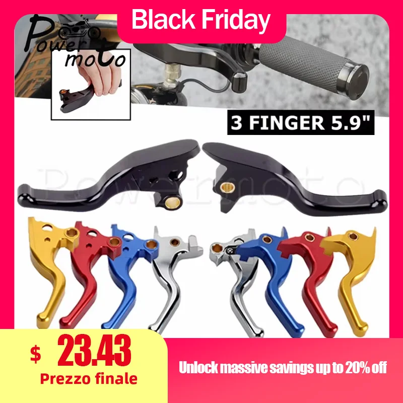 

Мотоциклетный комплект тормозных рычагов сцепления с 3 пальцами 5,9 дюйма для Harley Softail Street Bob Low Rider Low Rider Heritage Classic 15-24