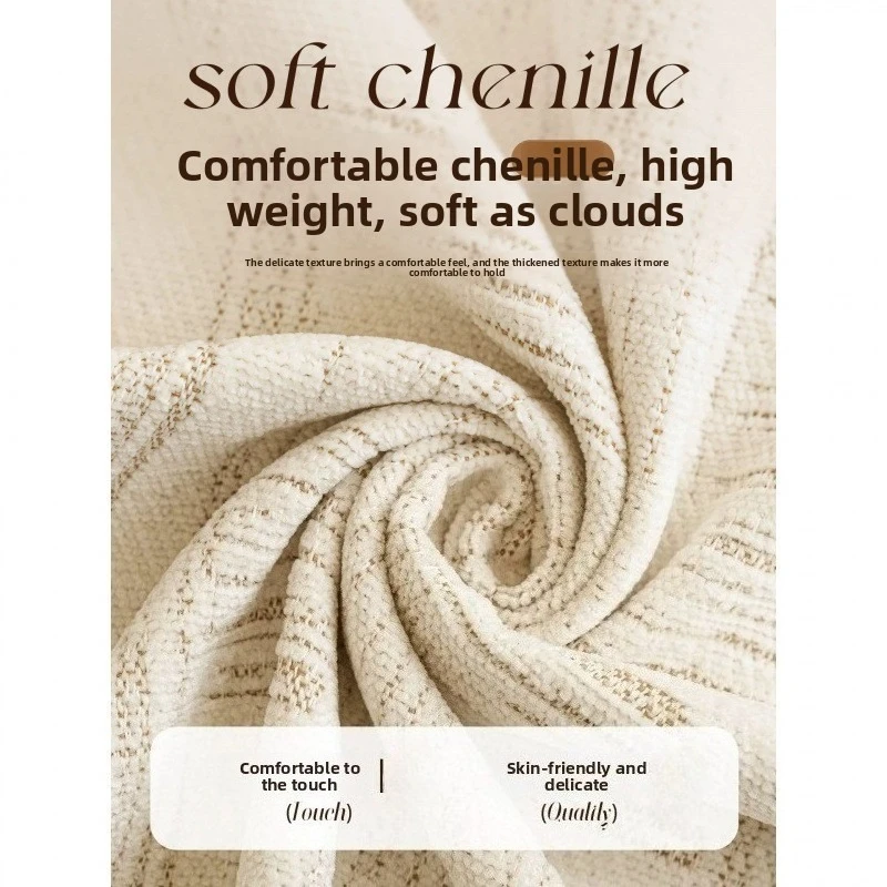 Home Sofa Set Living Room Furniture Anti Slip Sofa Cover with Tassel Prevent Cat Scratch Sofa Towel Plush Double Sided Use