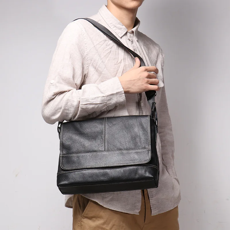 

Кожаная мужская сумка Женская мягкая кожаная сумка через плечо B ag Большая вместительная сумка для Ipad Мужская сумка через плечо из воловьей кожи B ag Компьютерная сумка