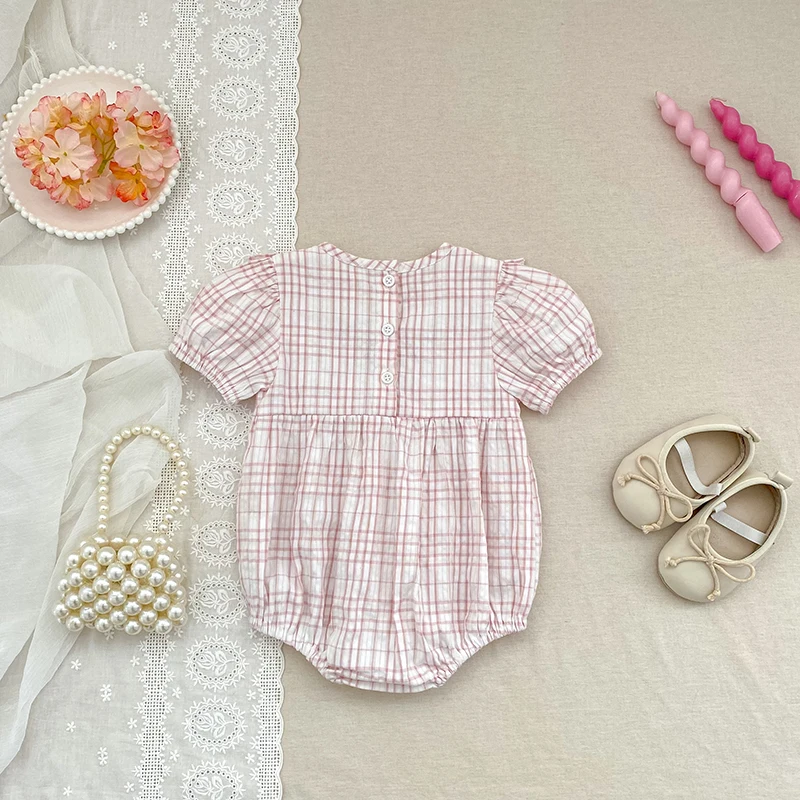 2026 Sommer-Schwesterkleidung 0-24M Baby Mädchen Kurzarm-Body mit Gitter-Stickerei 2-6 Jahre Süße Partykleider für Kinder – Detail 1