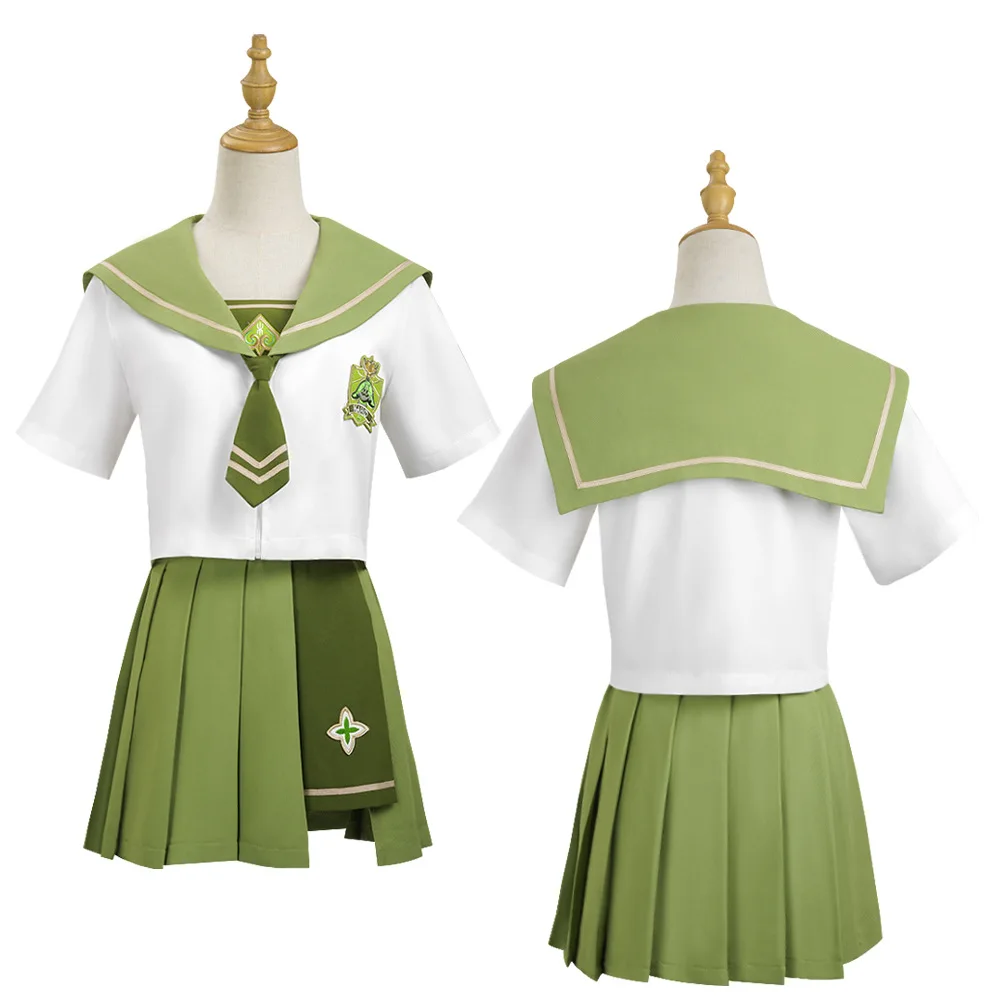 Naxida uniforme de marinero hierba Dios Coswear estudiante femenina Primavera/Verano vestido diario JK uniforme dulce conjunto japonés de manga corta