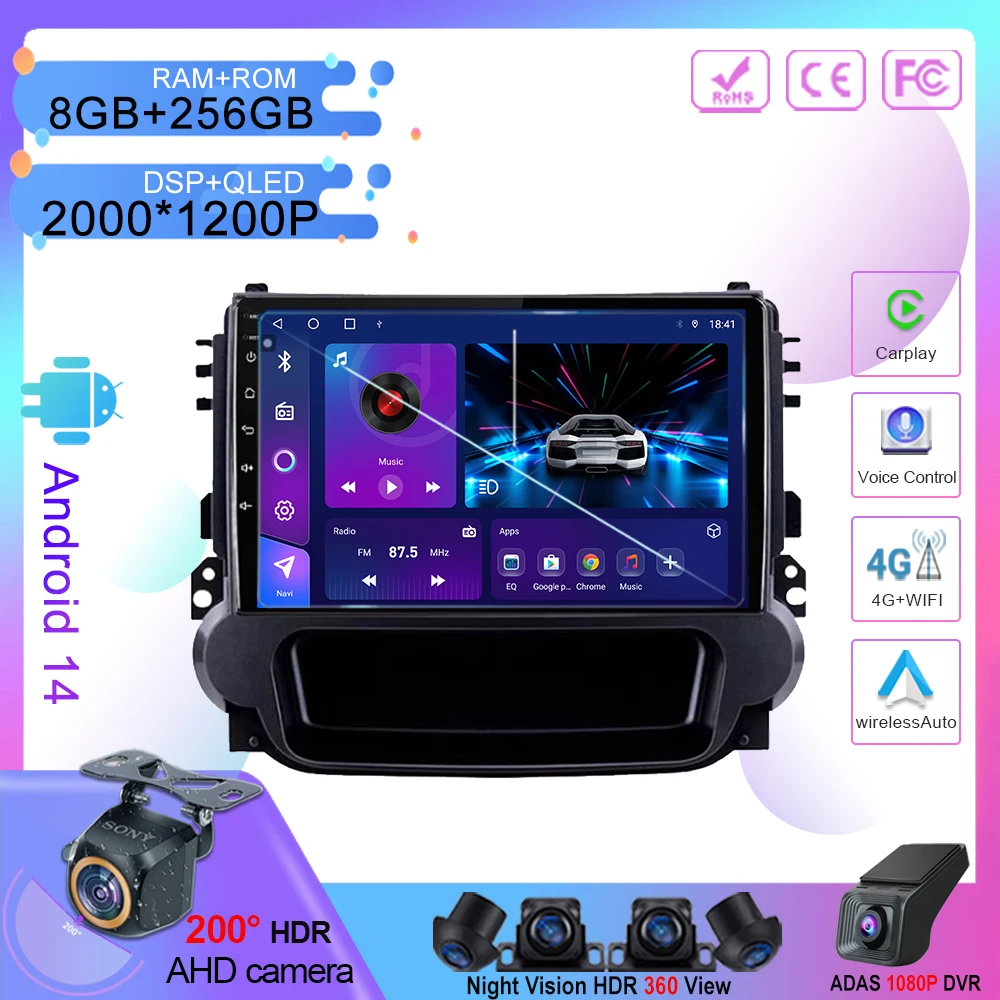 

Android 14 Car DVD Multimedia Player For Chevrolet Malibu 8 2012 - 2015 Auto Radio GPS Navigation No 2din High-performance CPU