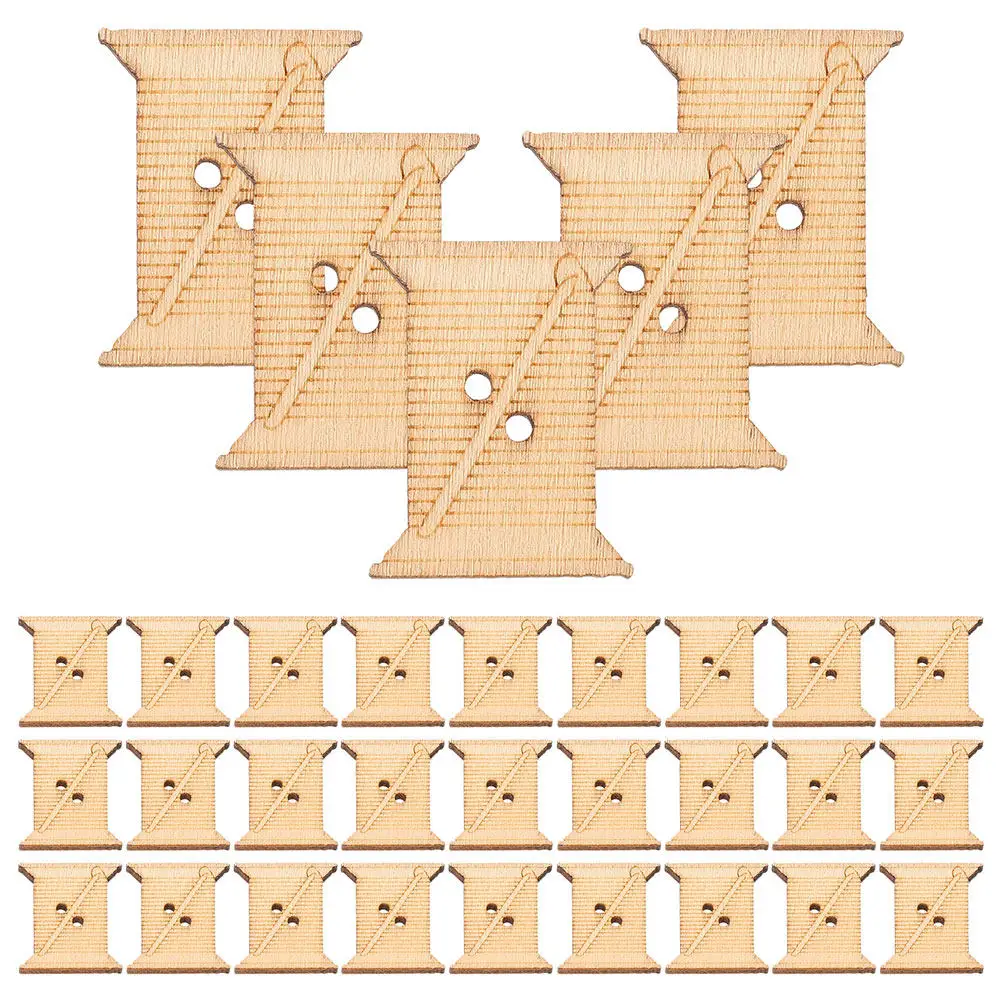 100Pcs Wooden Embroidery Floss Bobbins Thread Winding Cards Natural Rustic Winding Boards for Sewing Cross Stitch Craft Storage view 5