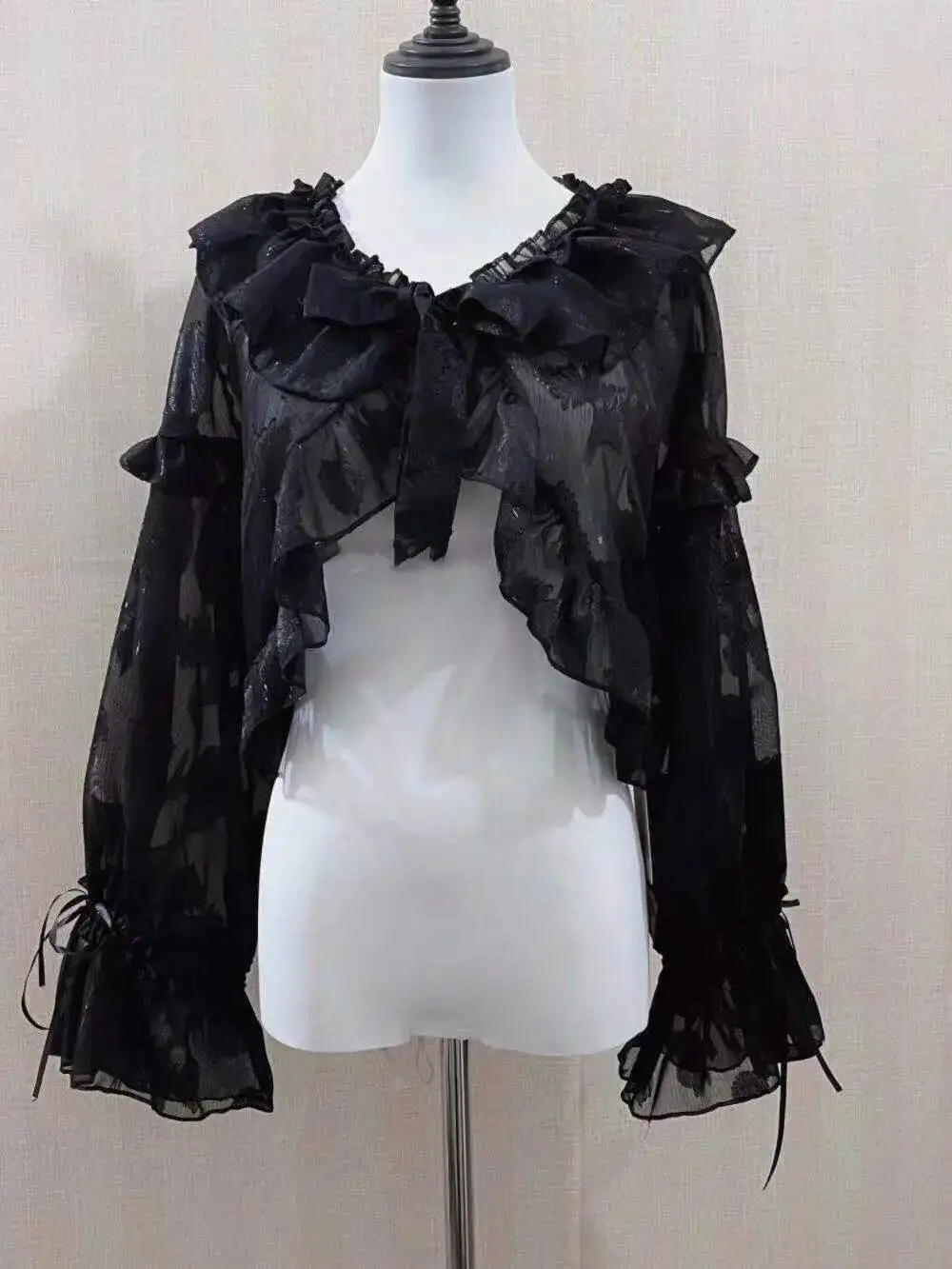 

Куртки со рюшами, женские укороченные эстетические солнцезащитные кремы, нежные милые девушки Fairycore, популярные с пышными рукавами, нежные тонкие летние в стиле Лолиты