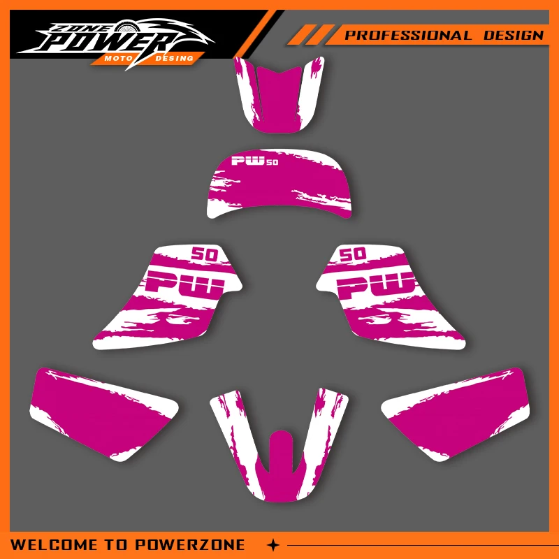 

Powerzone For YAMAHA Graphics PW50 PW 50 50CC For PW50 Decals Stickers Motorcycle Background Custom Number Name