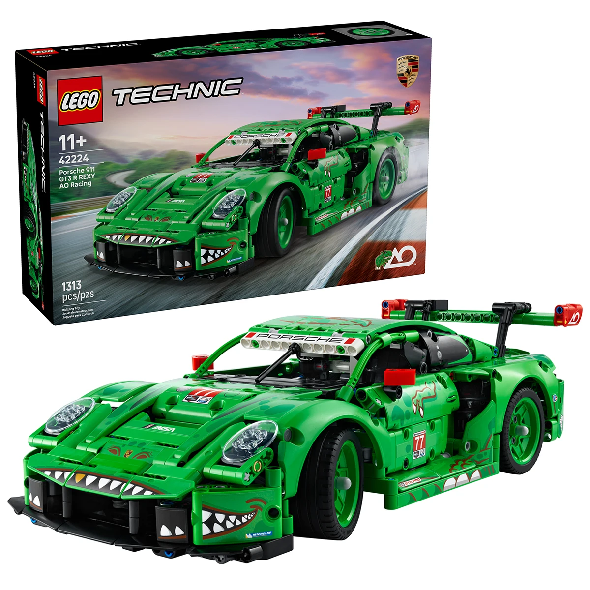 

【Presale】LEGO® Technic™ Porsche 911 GT3 R REXY AO Racing Car 42224 for Boys, Girls Ages 11+ 1313 Pieces Birthday Gift