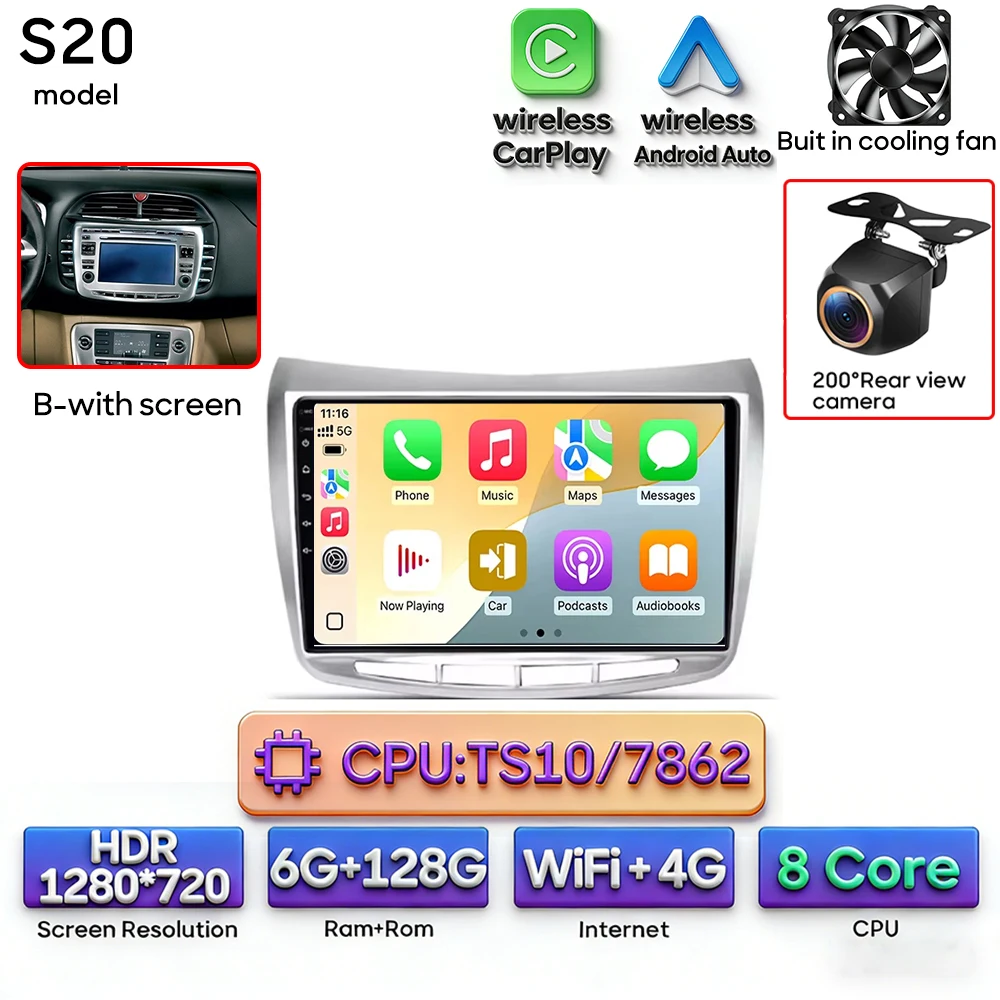 Android 15 autoradio multimediaspeler draadloze Carplay stereo voor Lancia Delta 2009 - 2019 navigatie GPS 2din DSP Wifi