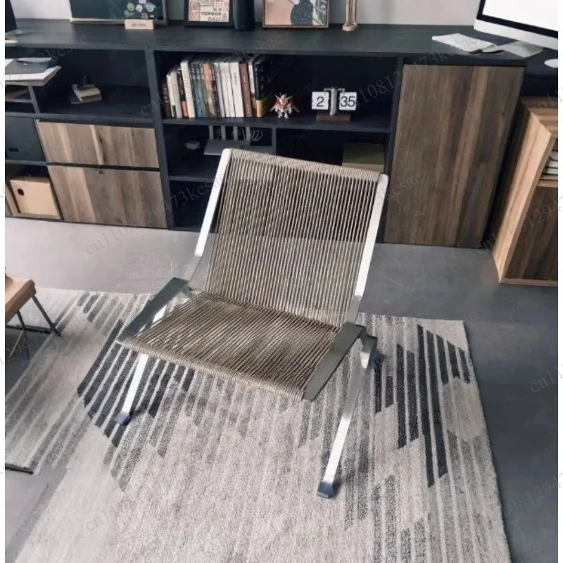 Minimalist Rope Woven Sofa Chair Set Modern Outdoor Indoor Furniture for Living Room Hotel Reception Lounge Garden Patio Balcony