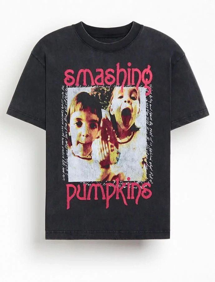 Smashing Pumpkins Washed Vintage Graphic T-shirt Men Women Casual Oversized Unisex Streetwear Trendy Cotton Retro Fashion soft