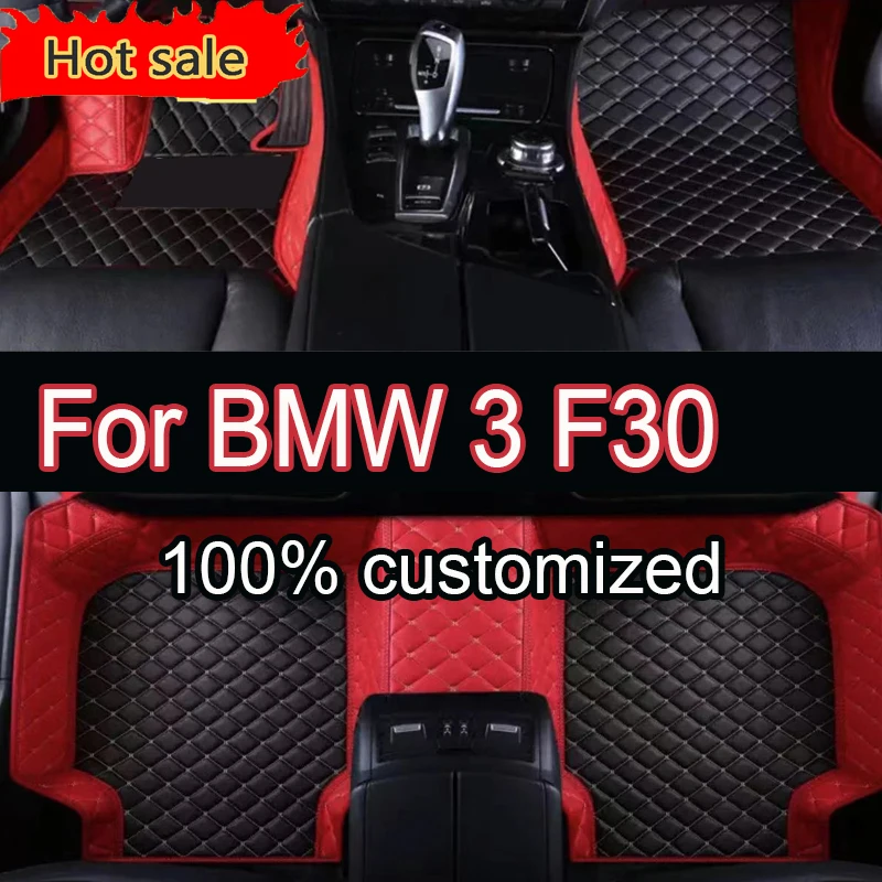 Car Floor Mats For BMW 3 F30 325i 330i 320i 318i Five Doors 2013 2014 15 16 17 18 19 Foot Pads Carpet Cover Interior Accessories