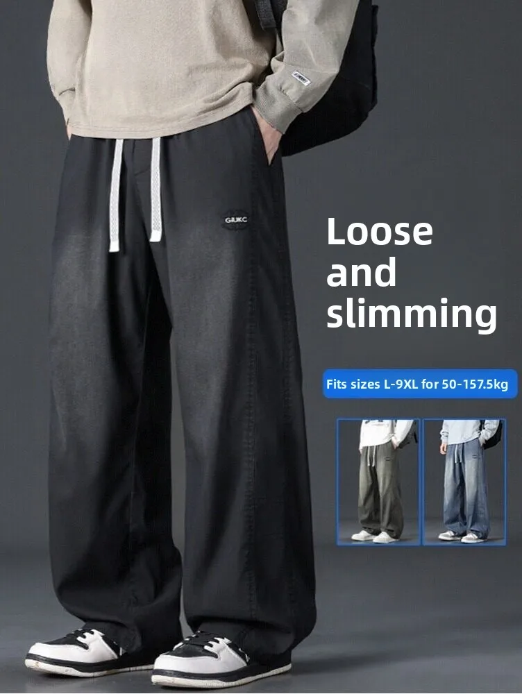 

MoChao plus Size Straight Leg Denim Jeans Men Loose Slimming Summer Spring plus Size Wide Leg Pants Casual Wear