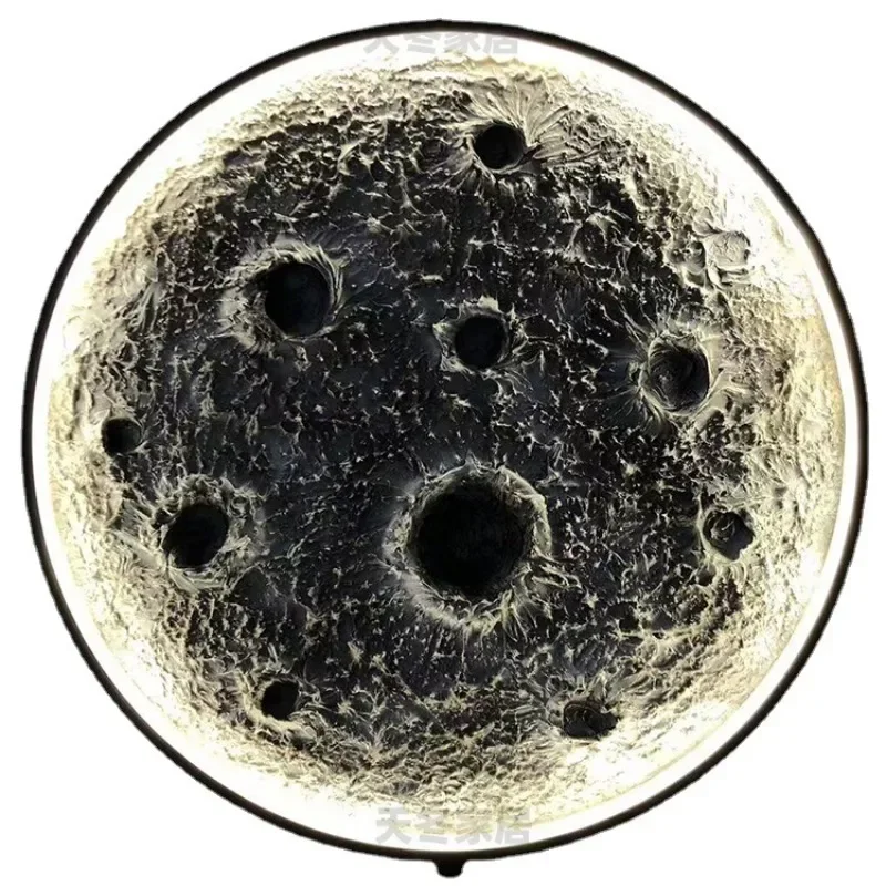 

Internet celebrity moon wall lamp, three-dimensional relief creative art 110v bedroom background wall decorative