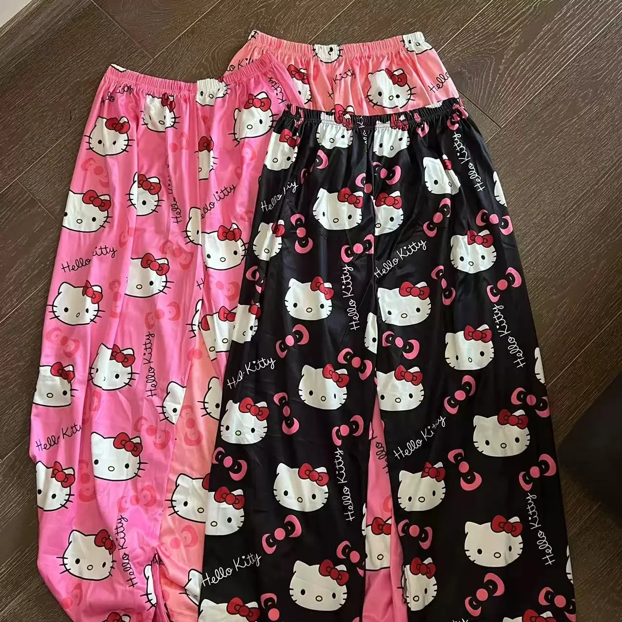 

3pcs New Y2K Hello Kitty SpiderMan Sleeping Pants Anime Pajama Pants Soft Casual Pants Cartoon Home Trousers Couple Gift