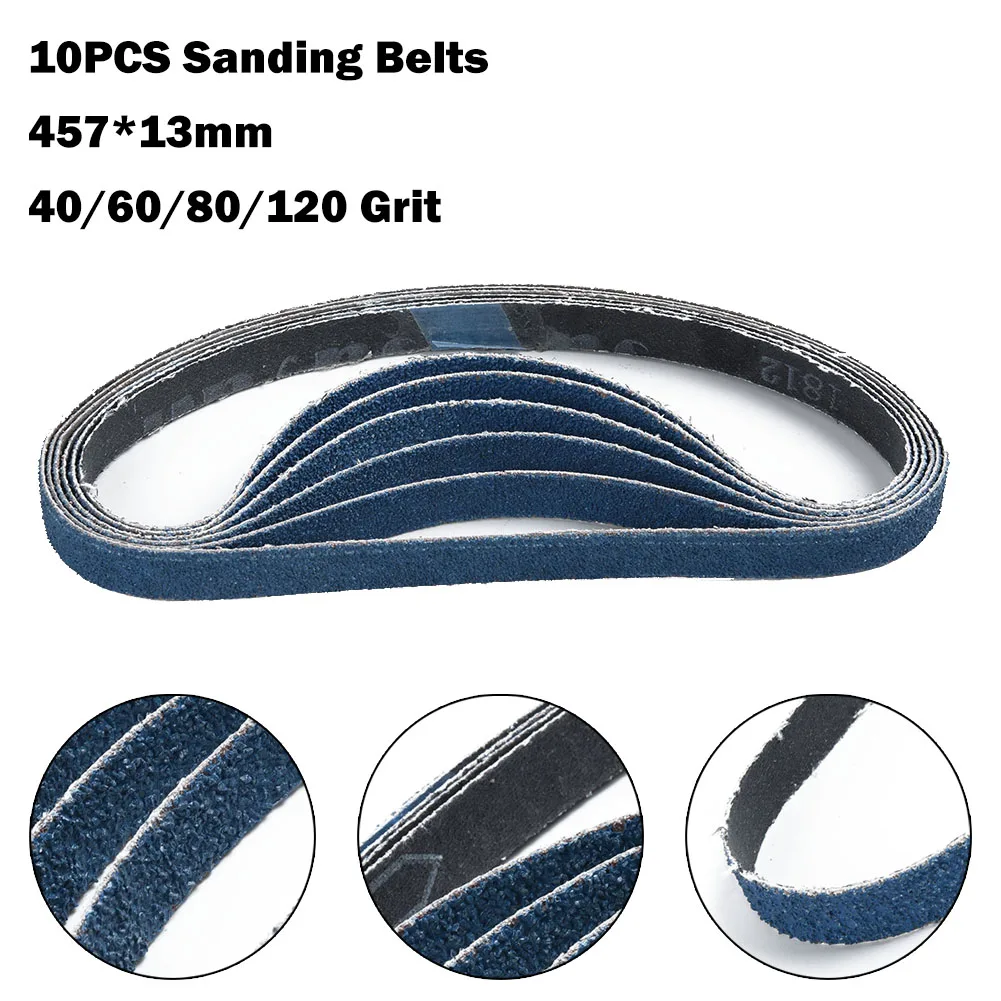 10pcs 457×13mm Sanding Belts Fused Zirconia Alumina Sanding Belts Grinding Polishing For Metal Wood 40 60 80 120